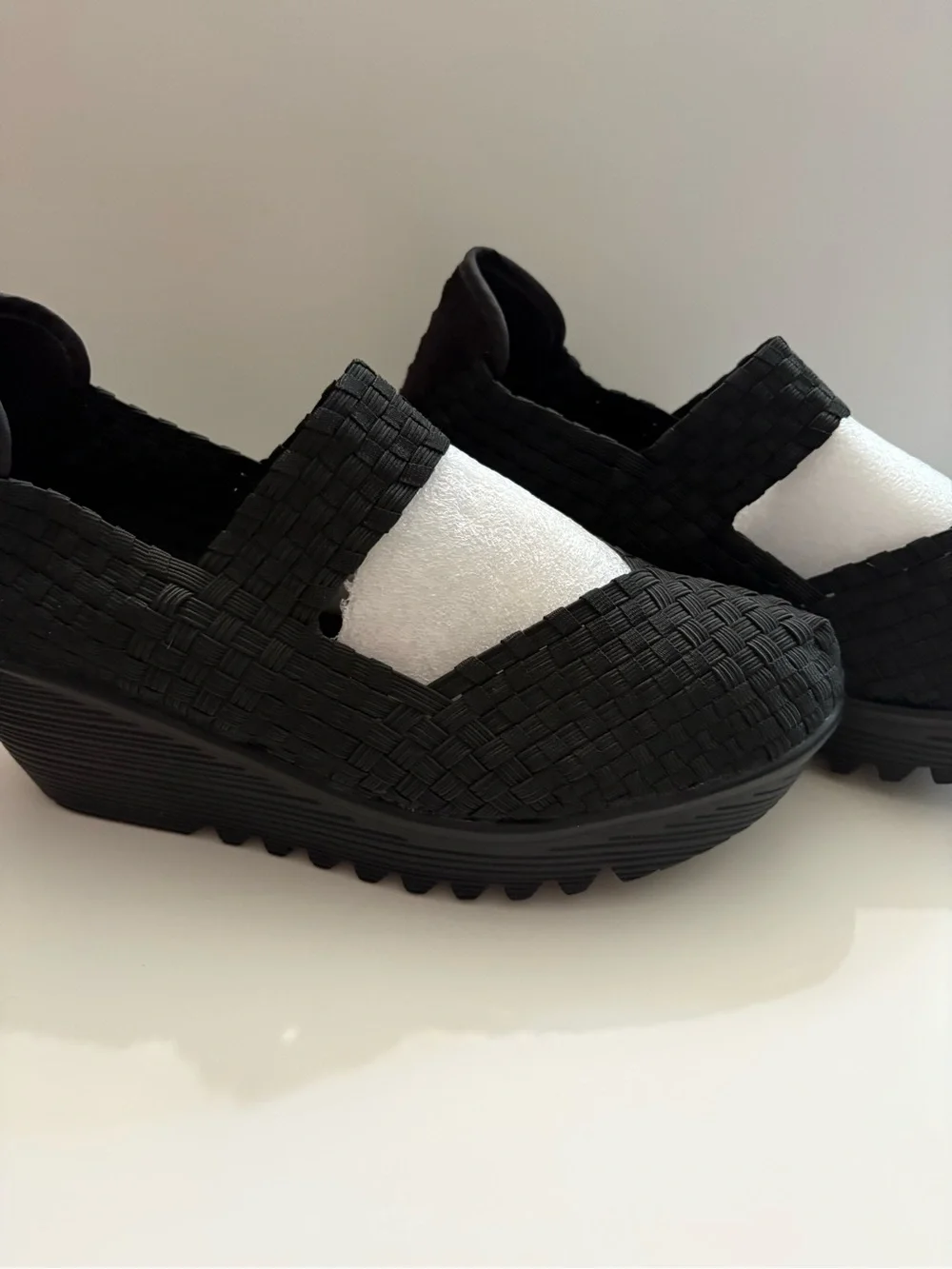 bernie mev. Black Woven Platform Slip-On platform